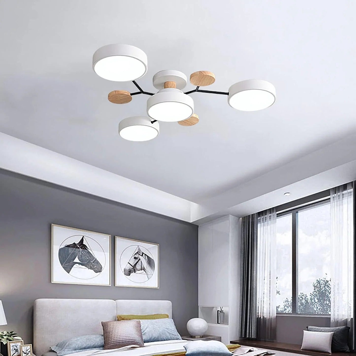 Skorter | Contemporary Round Iron LED Chandelier | Energy-Efficient. Stylish Lighting for Living Rooms. Dining Areas & Entryways