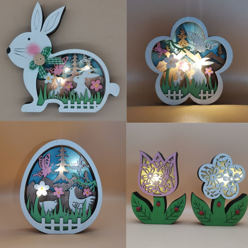 skorter | Wooden Easter Decoration with LED Light