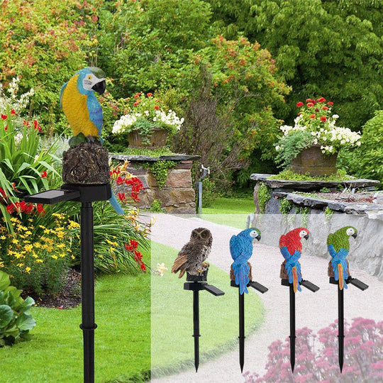 skorter | Garden Owl Parrot Statue LED Solar Light Outdoor Waterproof Lawn Lamp