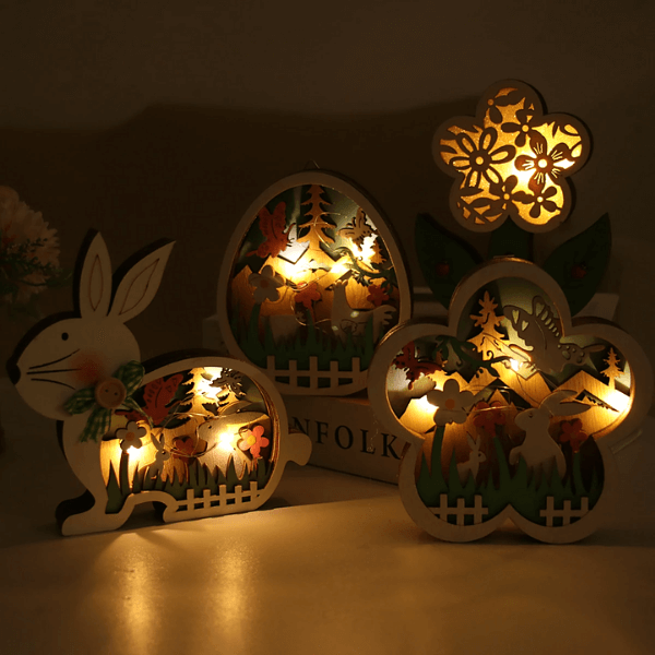 skorter | Wooden Easter Decoration with LED Light