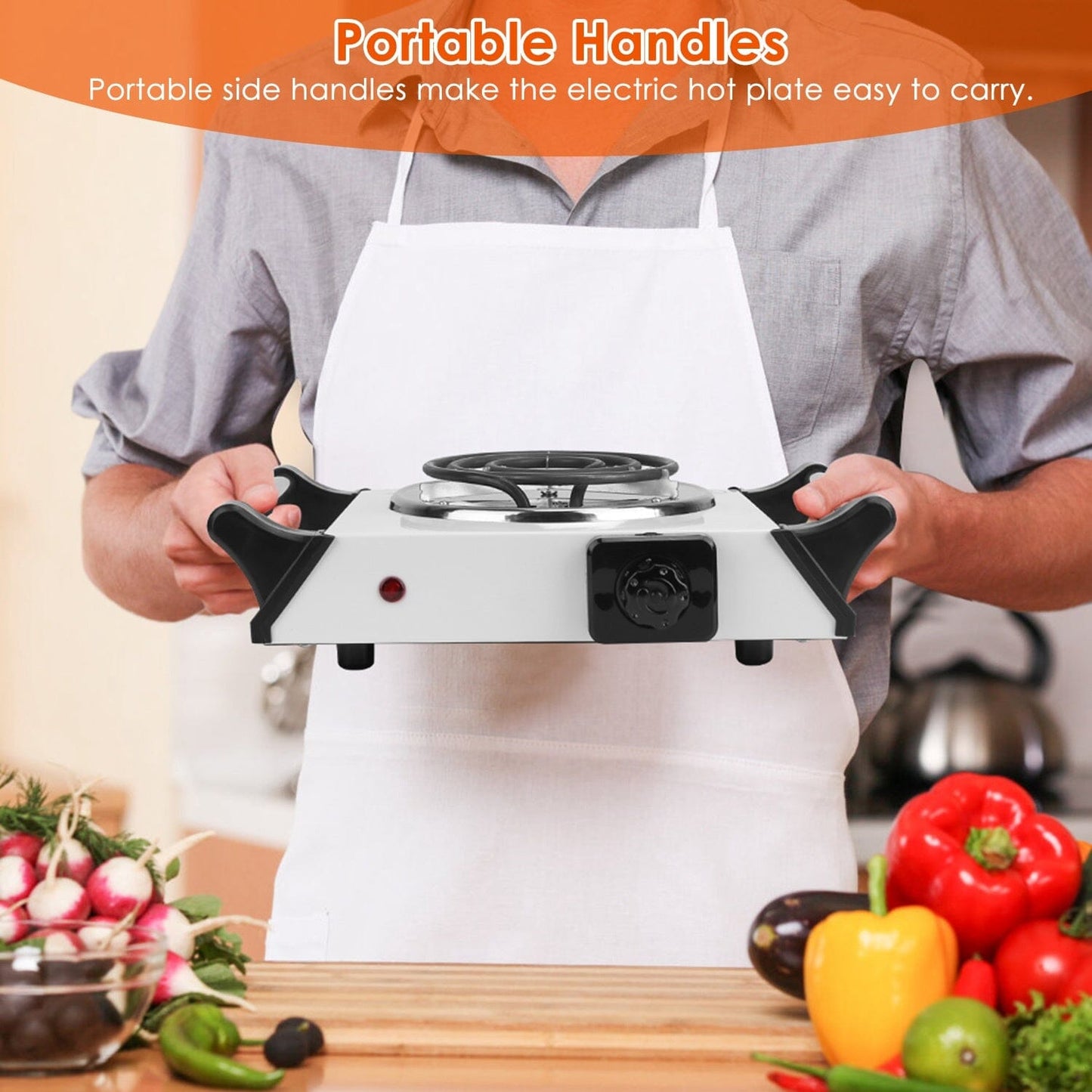 Skorter | 1000W Electric Burner Portable Coil Heating Stove Plates Countertop