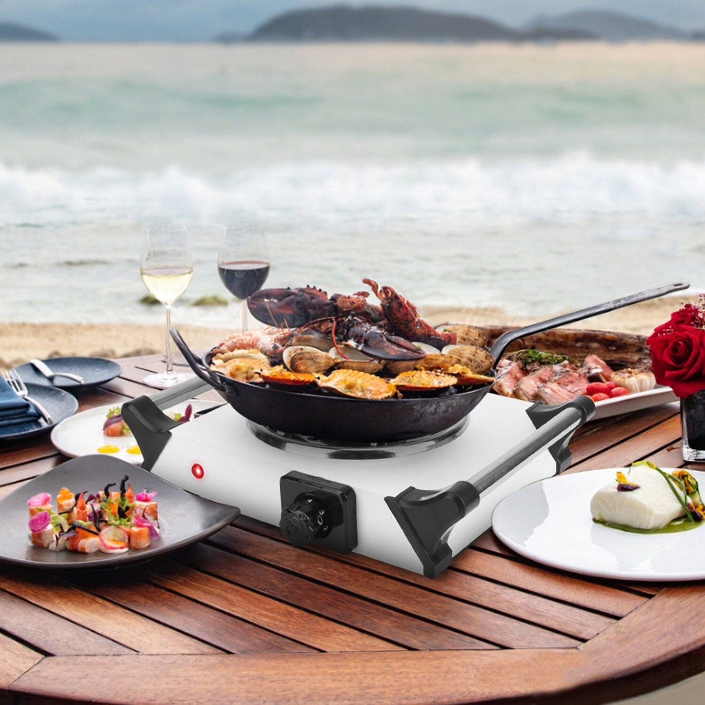 Skorter | 1000W Electric Burner Portable Coil Heating Stove Plates Countertop