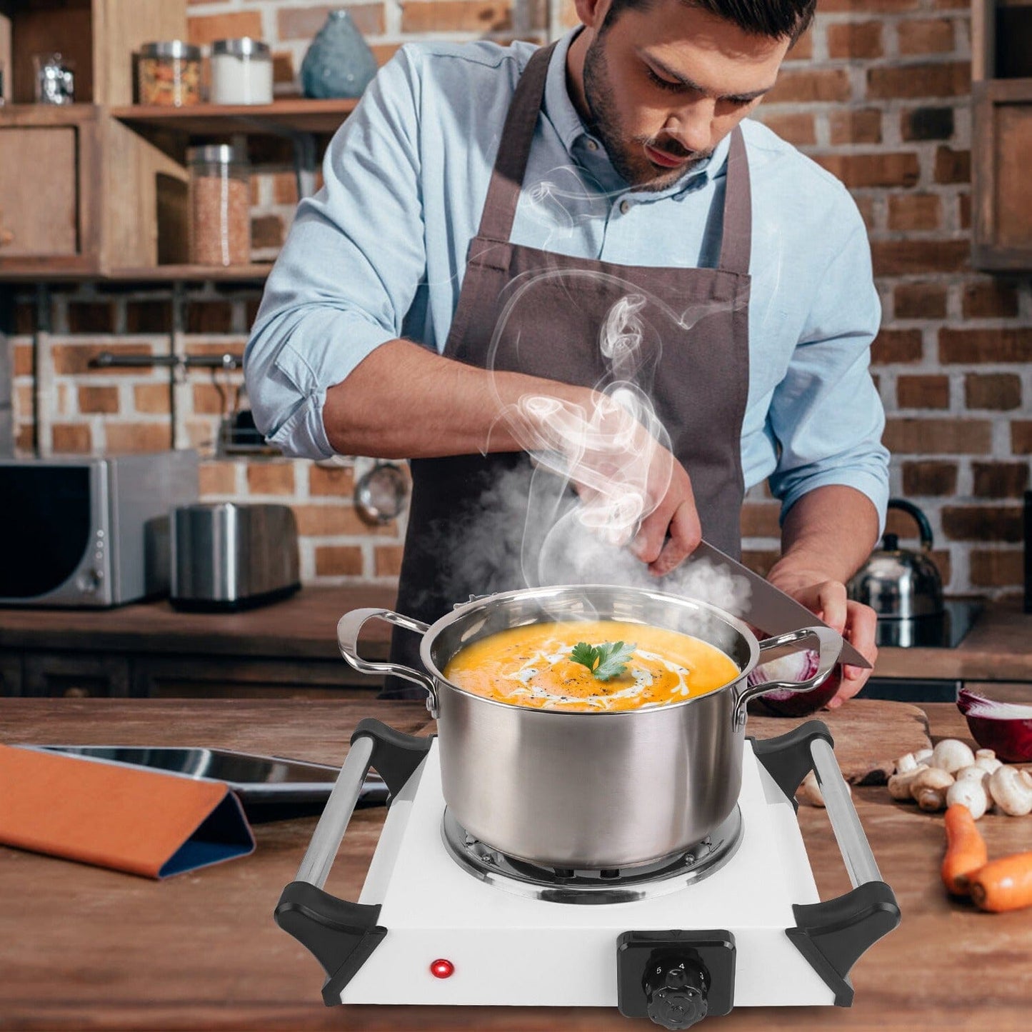 Skorter | 1000W Electric Burner Portable Coil Heating Stove Plates Countertop