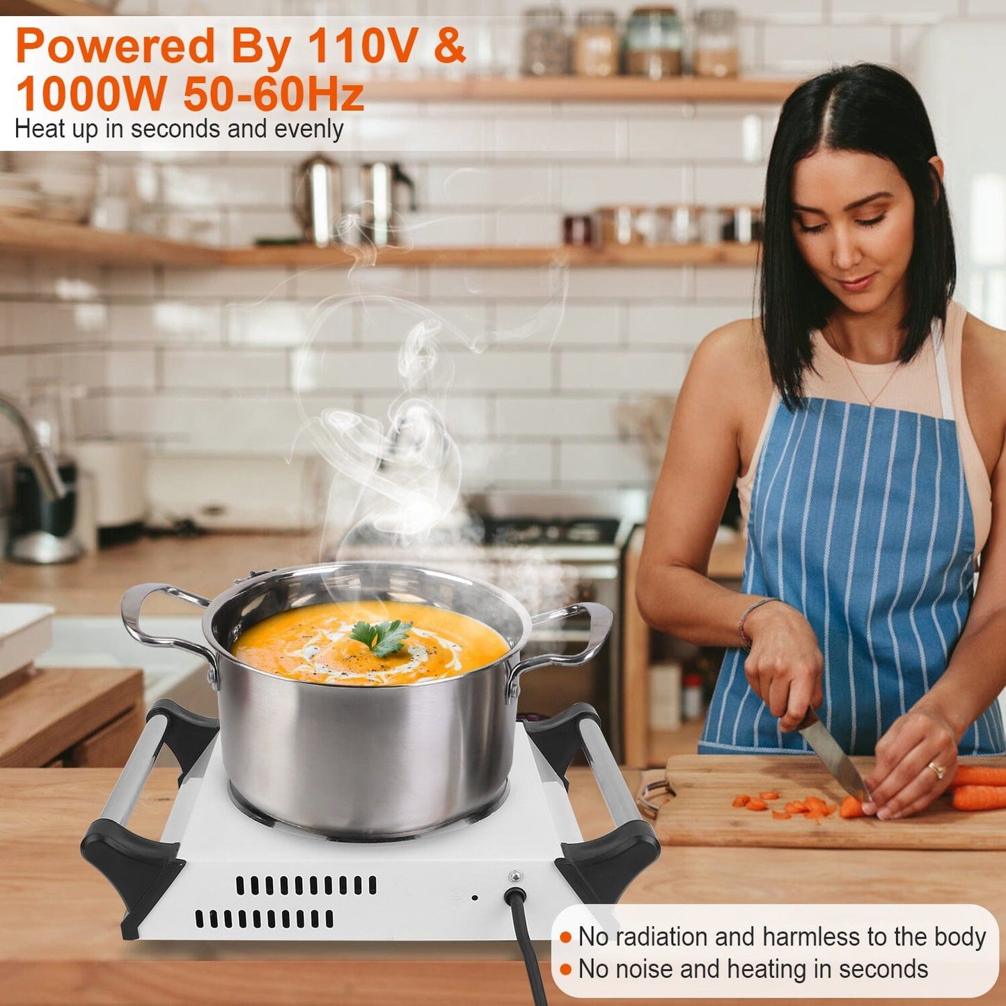 Skorter | 1000W Electric Burner Portable Coil Heating Stove Plates Countertop