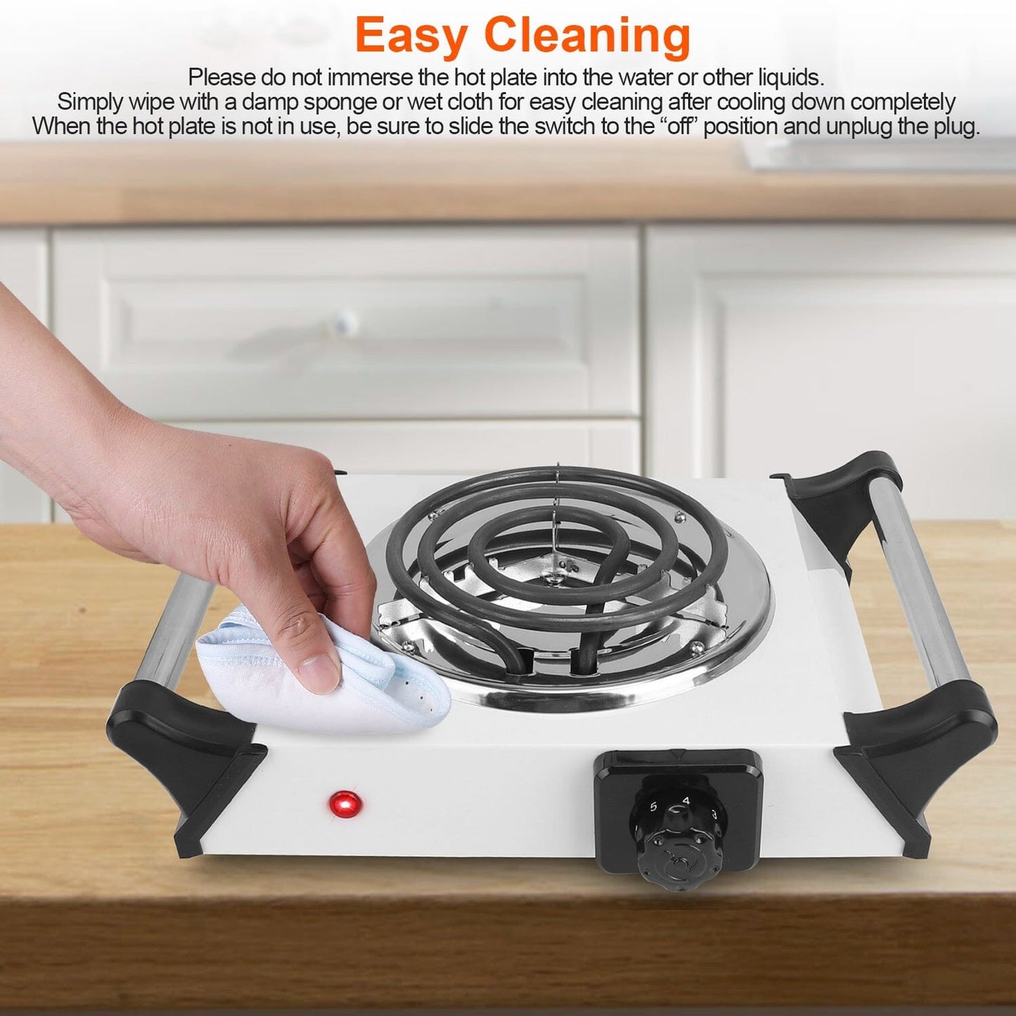 Skorter | 1000W Electric Burner Portable Coil Heating Stove Plates Countertop