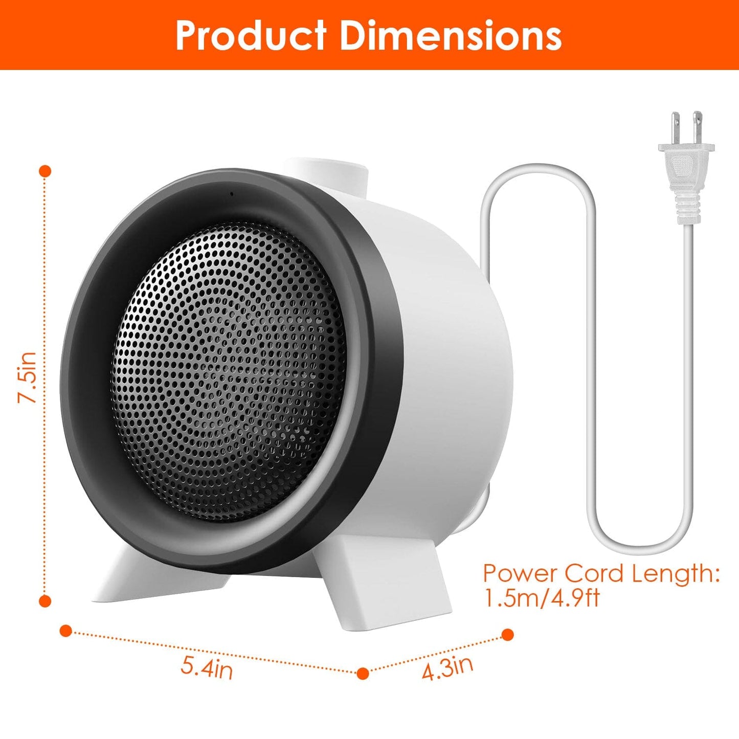 Skorter | 1000W Electric Room Heater Fan