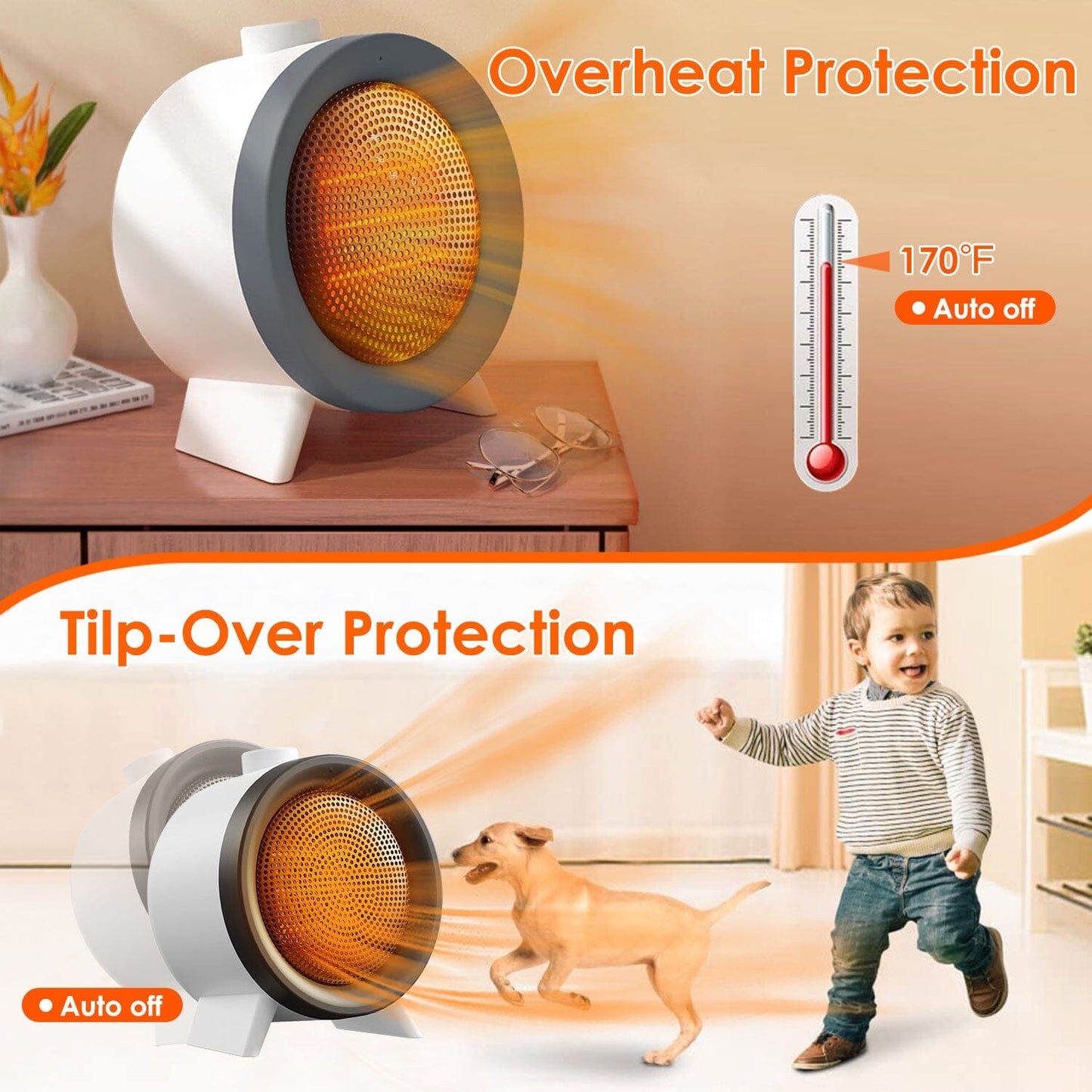 Skorter | 1000W Electric Room Heater Fan