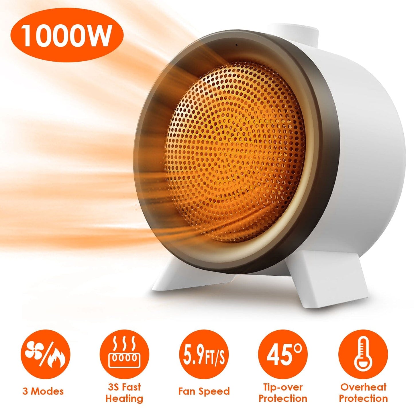 Skorter | 1000W Electric Room Heater Fan