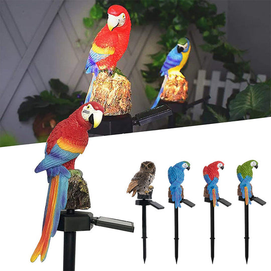 skorter | Garden Owl Parrot Statue LED Solar Light Outdoor Waterproof Lawn Lamp