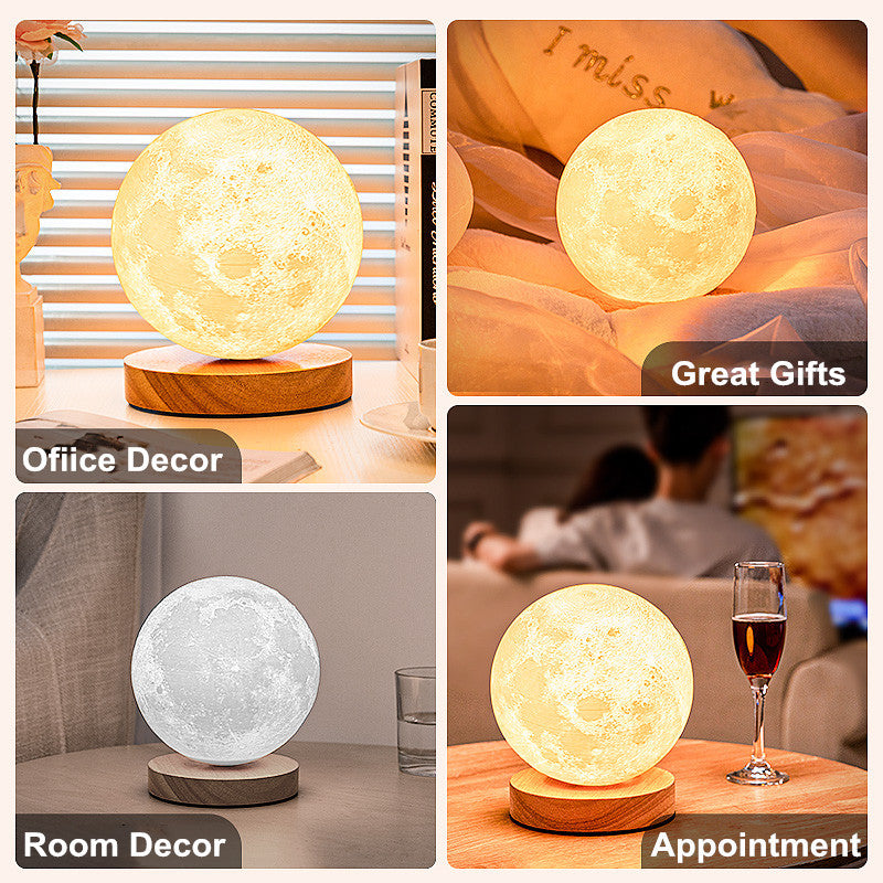 Skorter | Levitating Illusion Color Option Rotating Magnetic Moon Lamp