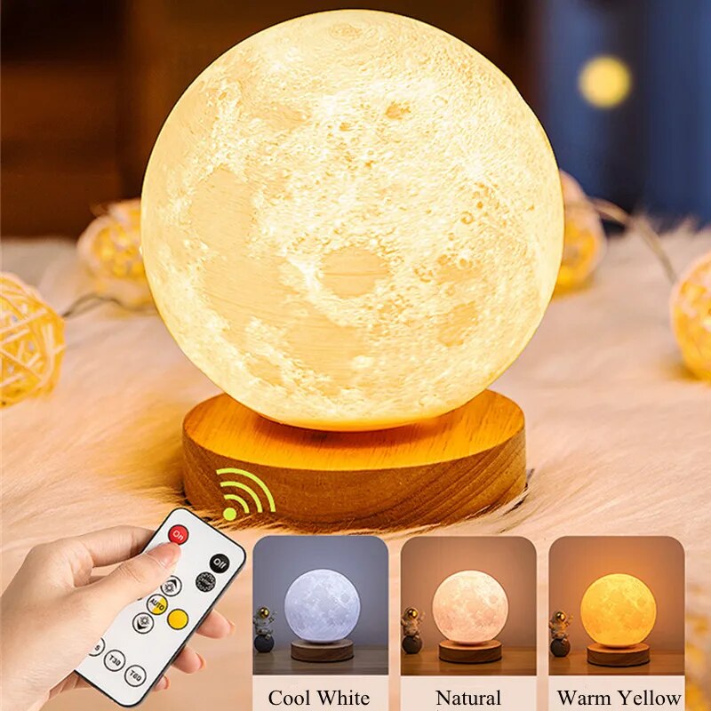 Skorter | Levitating Illusion Color Option Rotating Magnetic Moon Lamp