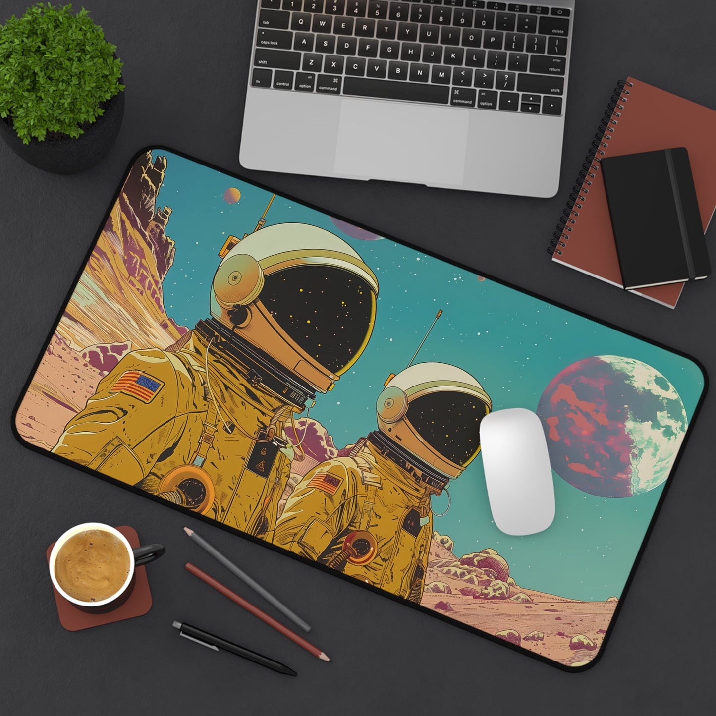 Skorter | Astronauts in Space Large Mouse Pad - 2 Sizes