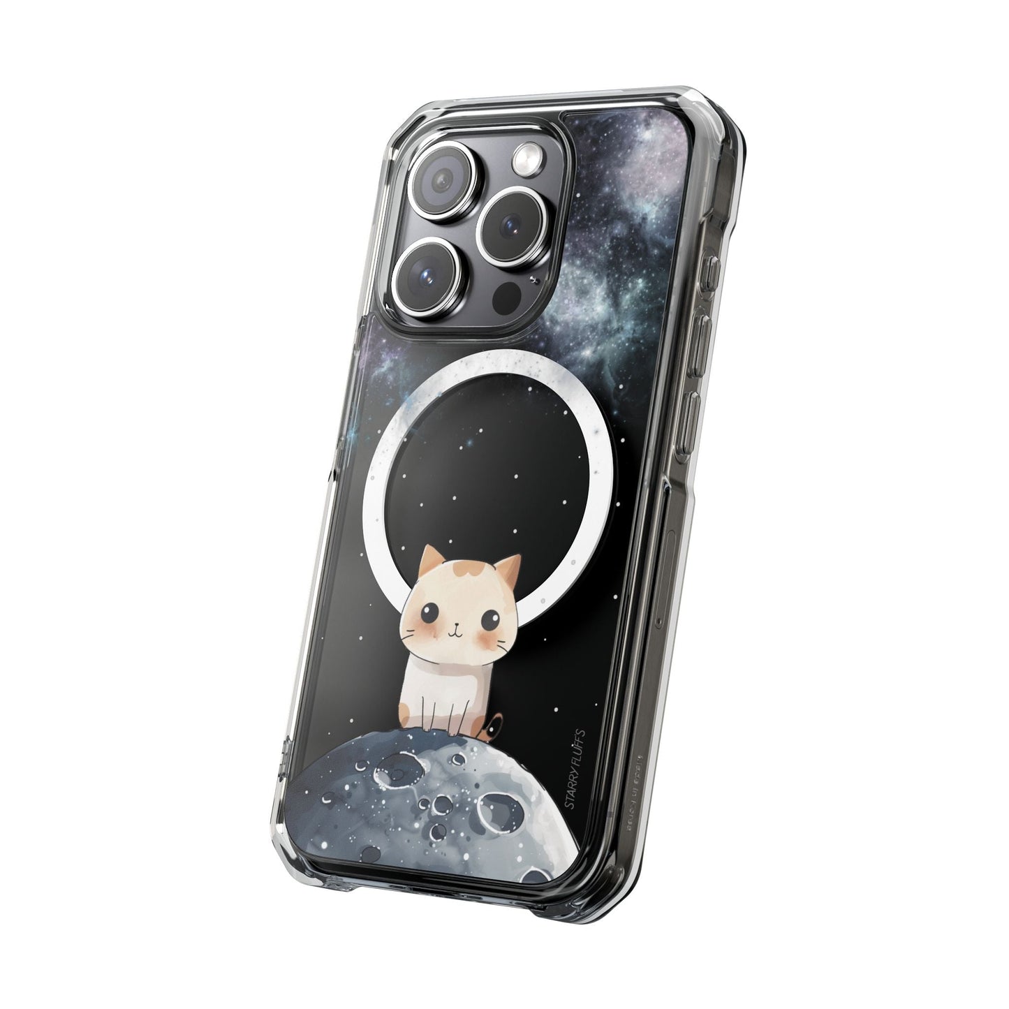 Skorter | Fluff's - Cosmo the Cat in Space Magnetic Clear Case for iPhone Series