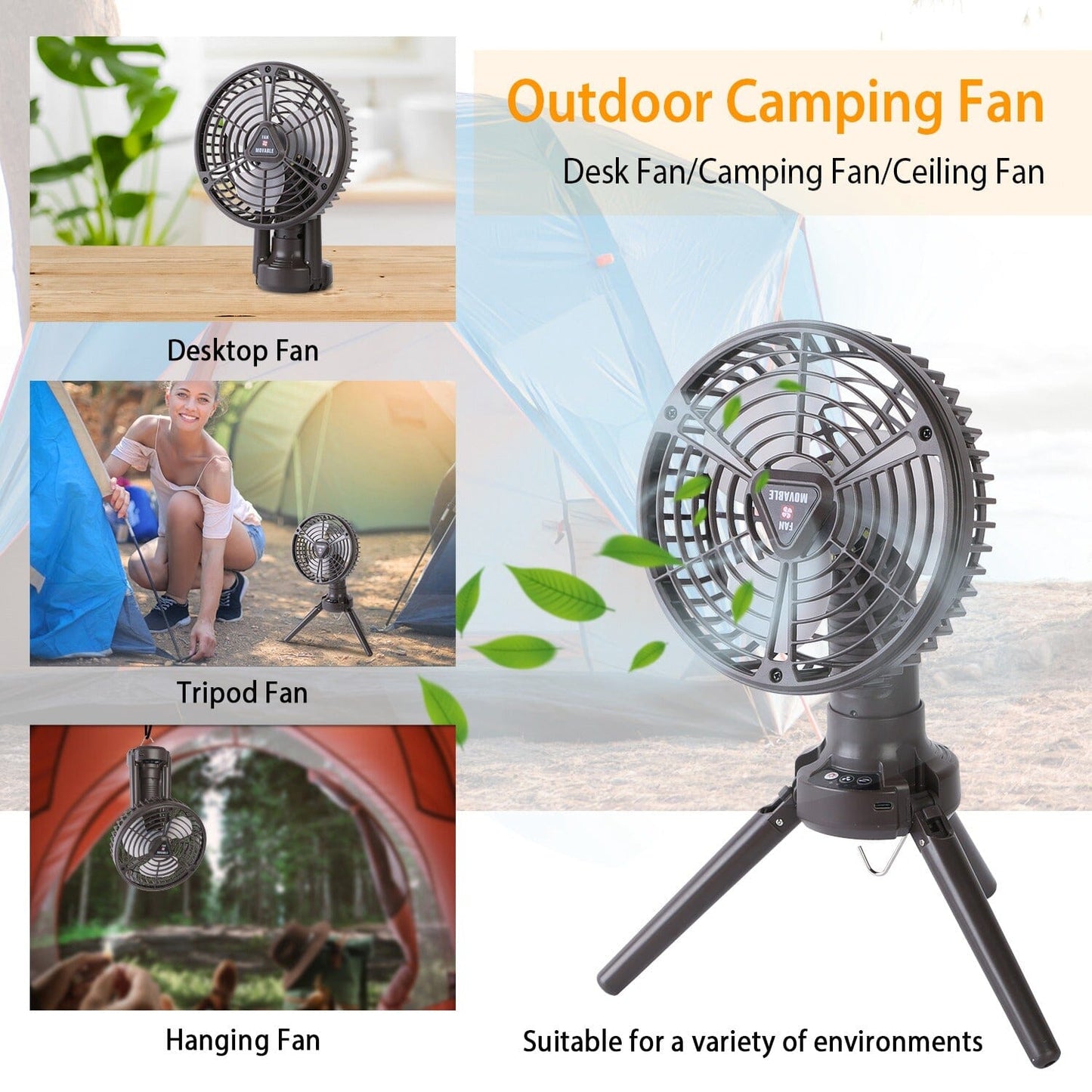 Skorter | 10400 mAh Portable Camping Fan