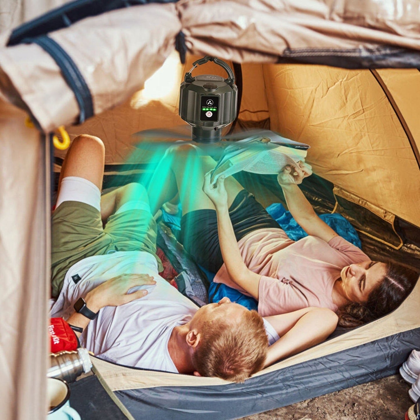 Skorter | 10400mAh USB Battery Powered Hanging Tent Lantern Fan Power Bank