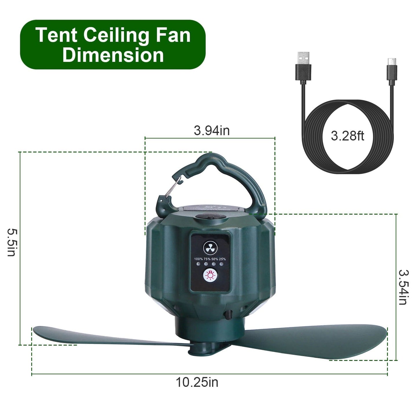 Skorter | 10400mAh USB Battery Powered Hanging Tent Lantern Fan Power Bank