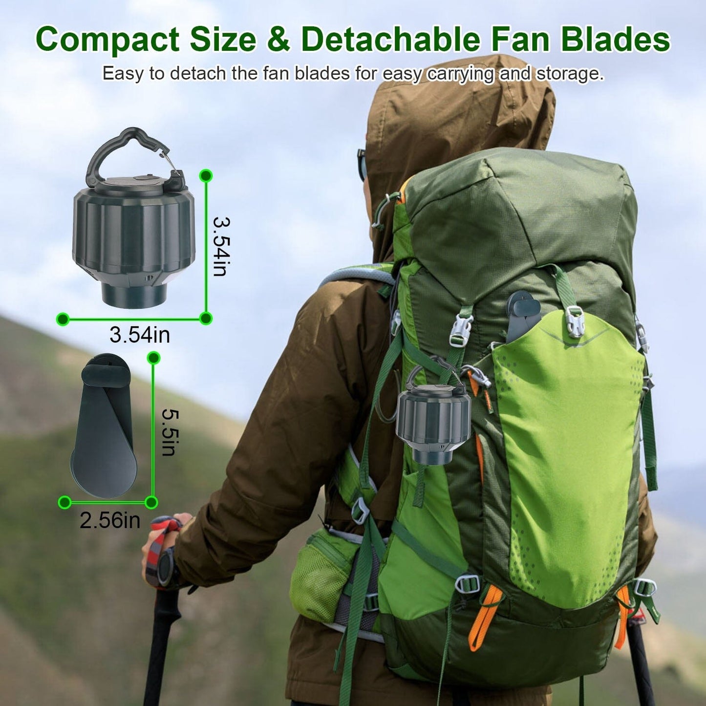 Skorter | 10400mAh USB Battery Powered Hanging Tent Lantern Fan Power Bank