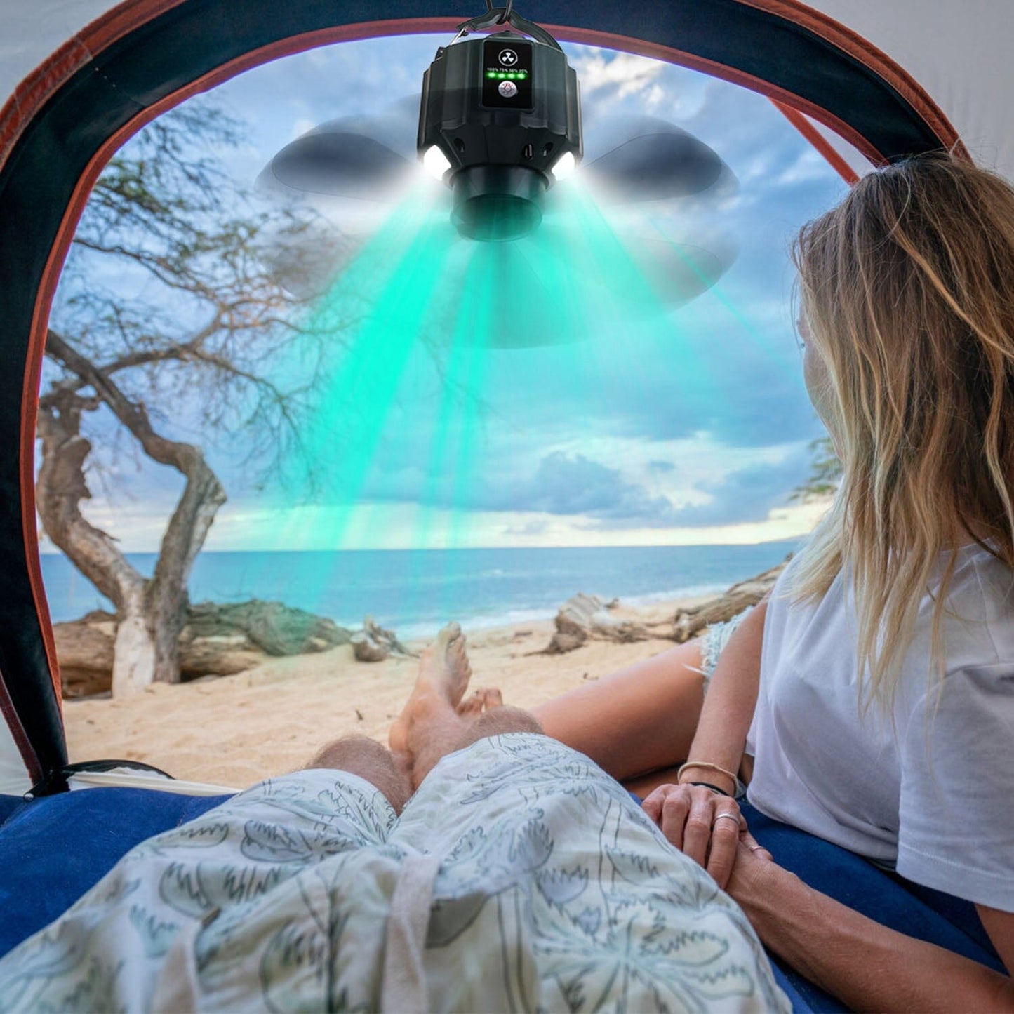 Skorter | 10400mAh USB Battery Powered Hanging Tent Lantern Fan Power Bank
