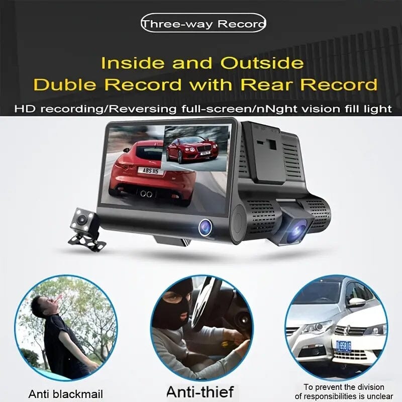 Skorter | 1080P 3-camera recorder Dash Cam with night vision