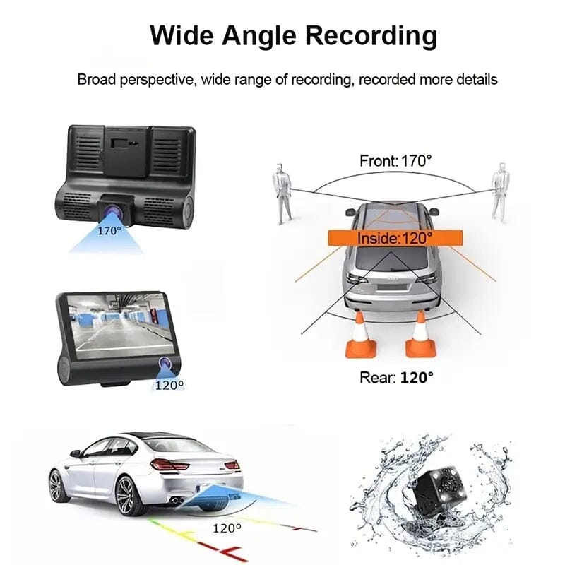 Skorter | 1080P 3-camera recorder Dash Cam with night vision