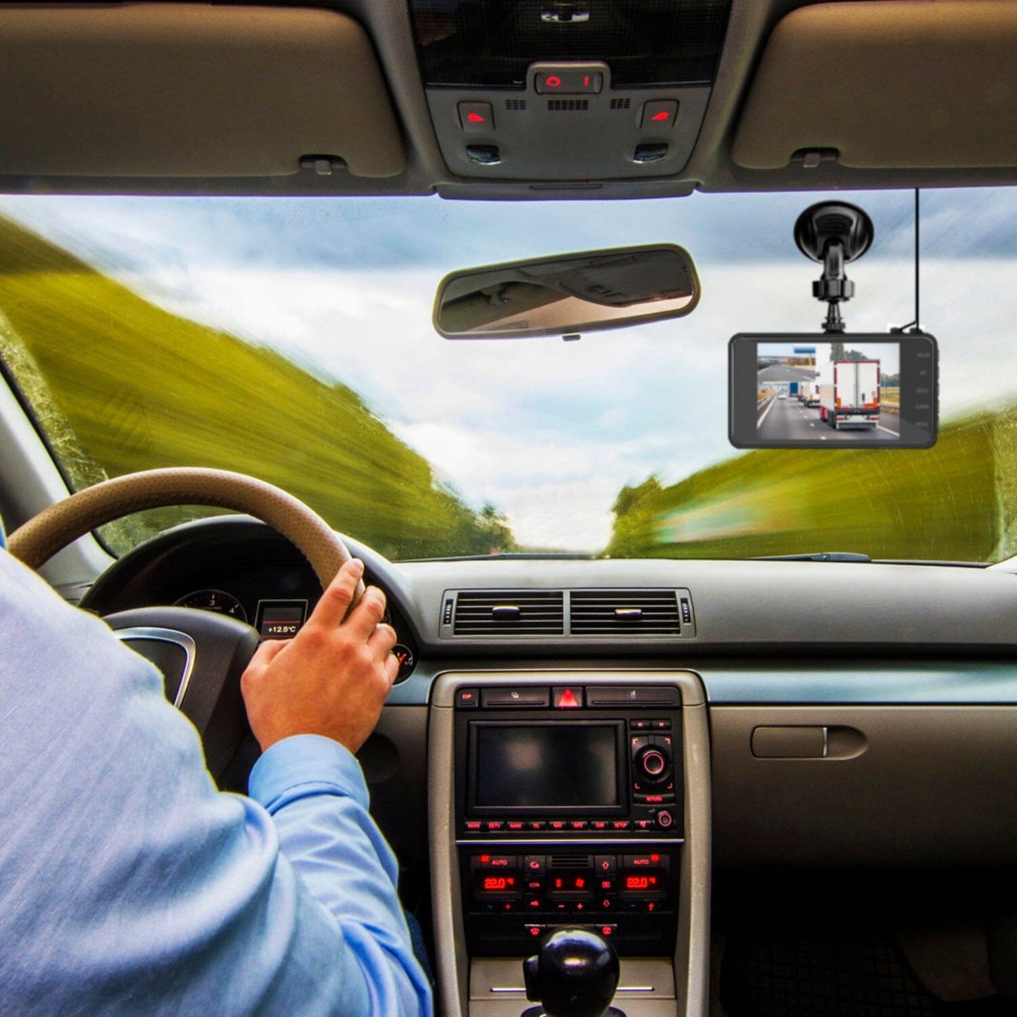 Skorter | 1080P 4-inch touchscreen dual dash cam
