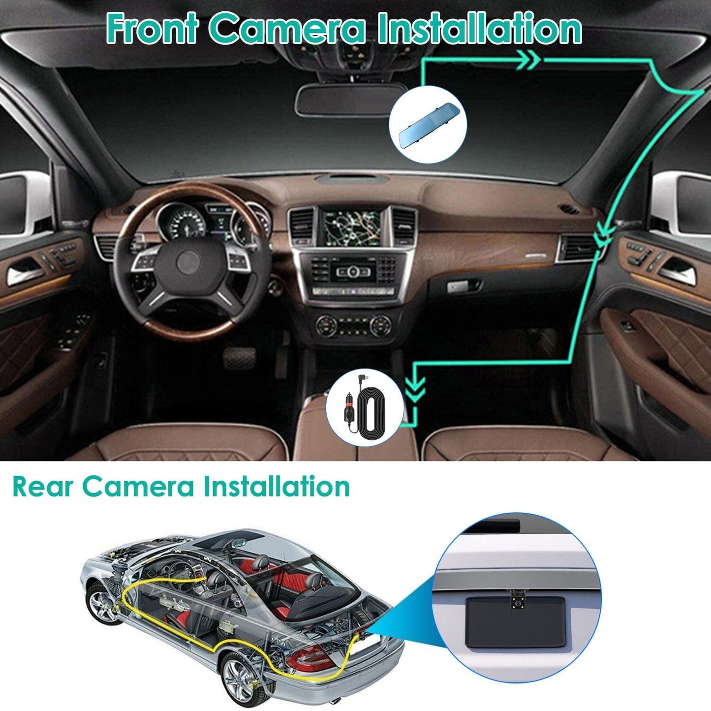 Skorter | 1080P Car DVR 4.3 inch Dash Cam with 140° Angle Loop Recording