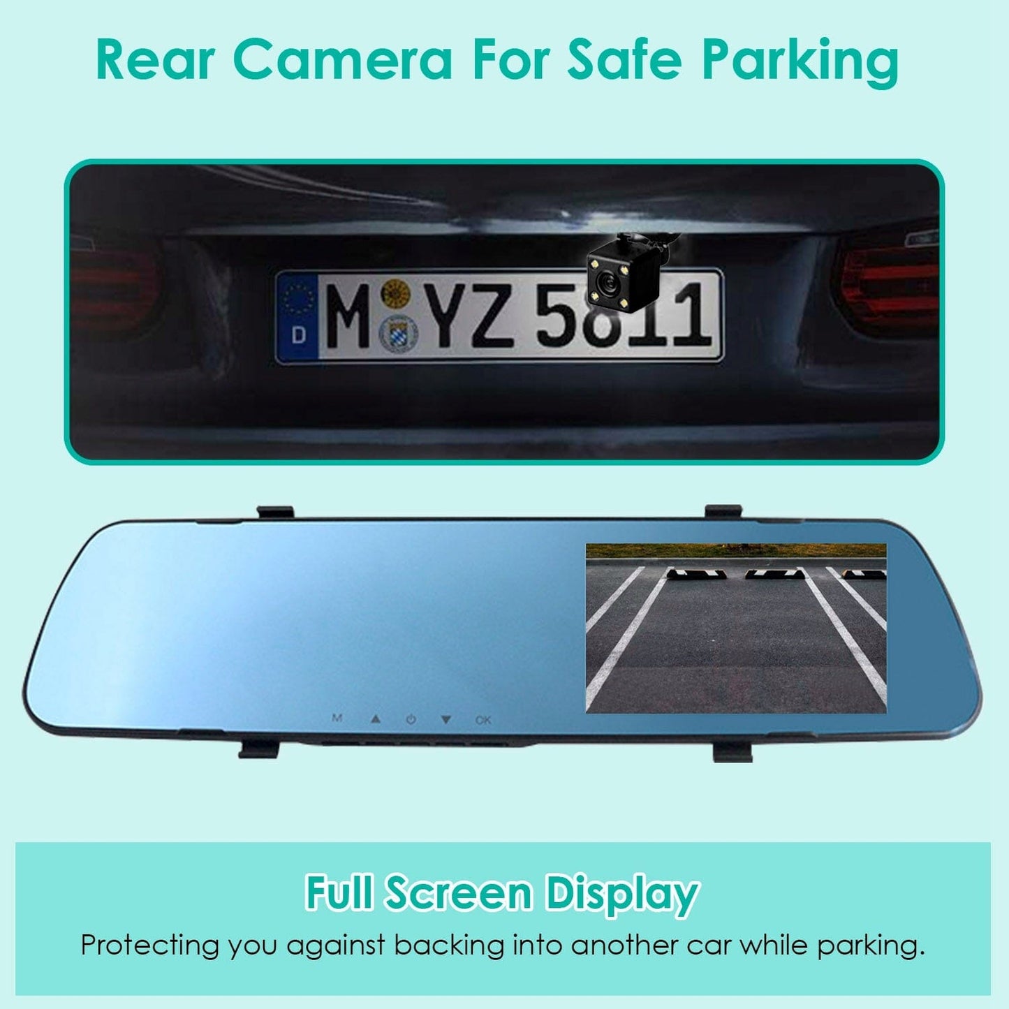 Skorter | 1080P Car DVR 4.3 inch Dash Cam with 140° Angle Loop Recording