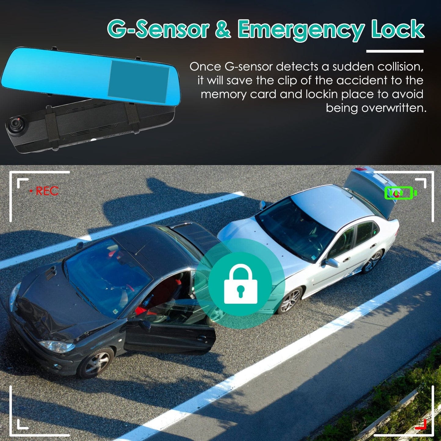 Skorter | 1080P Car DVR 4.3 inch Dash Cam with 140° Angle Loop Recording
