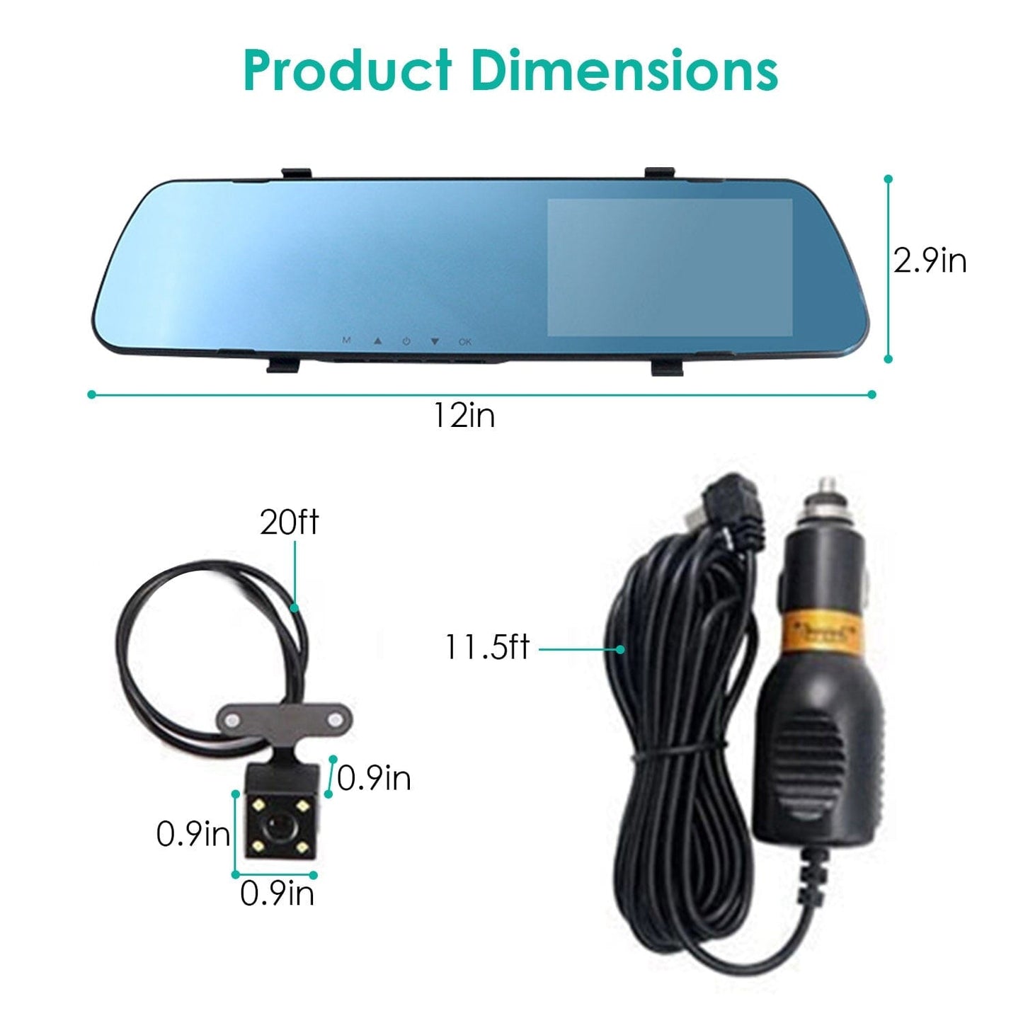 Skorter | 1080P Car DVR 4.3 inch Dash Cam with 140° Angle Loop Recording