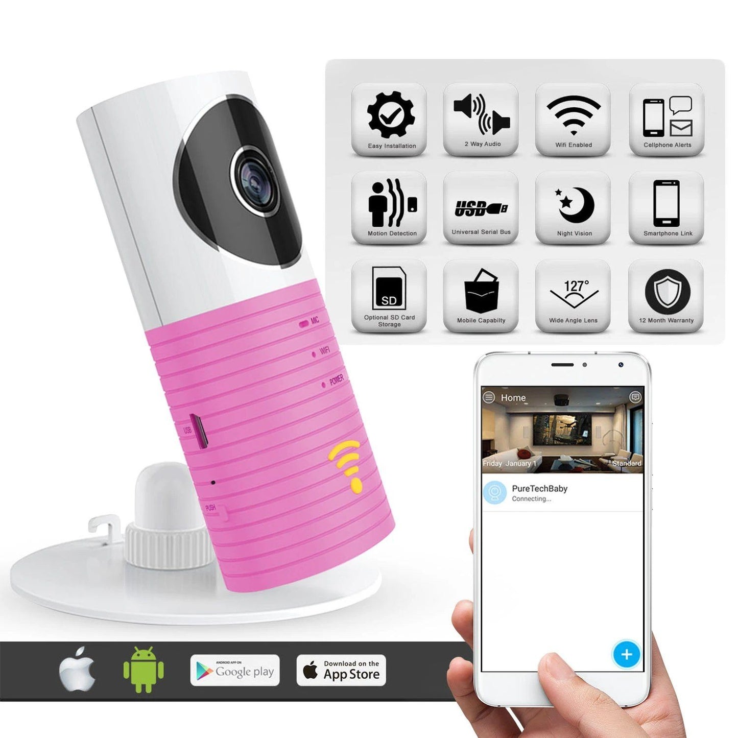 Skorter | 1080P HD IP Wireless Smart WiFi CCTV Camera Video Baby Monitor Camera