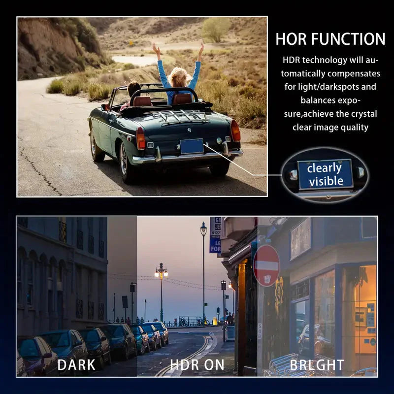 Skorter | 1080P High-Definition Dual Camera Dash Cam for Cars 3.16 Inch IPS Screen GPS and File Change Alert