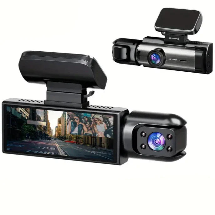 Skorter | 1080P High-Resolution Dual Camera Dash Cam for Cars 3.16 Inch IPS Screen GPS and Filtration Warning