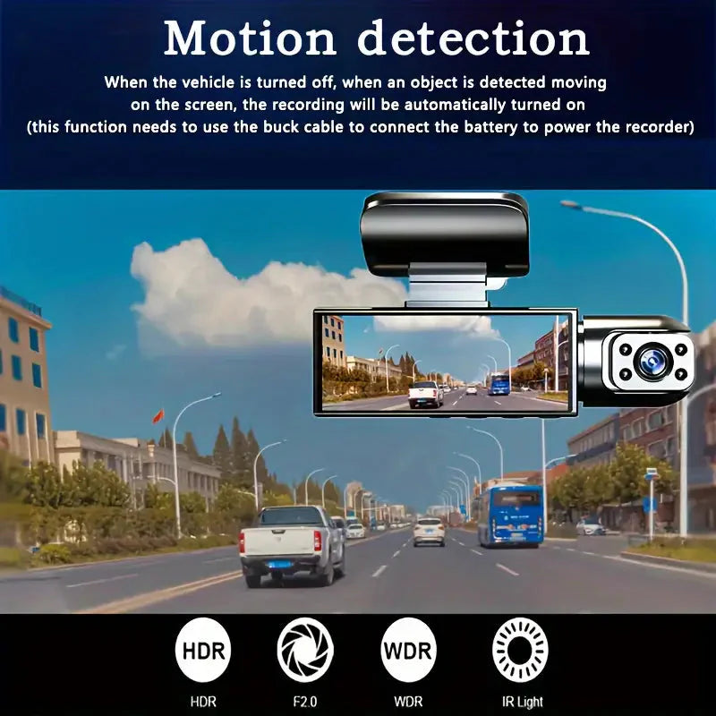 Skorter | 1080P High-Definition Dual Camera Dash Cam for Cars 3.16 Inch IPS Screen GPS and File Change Alert