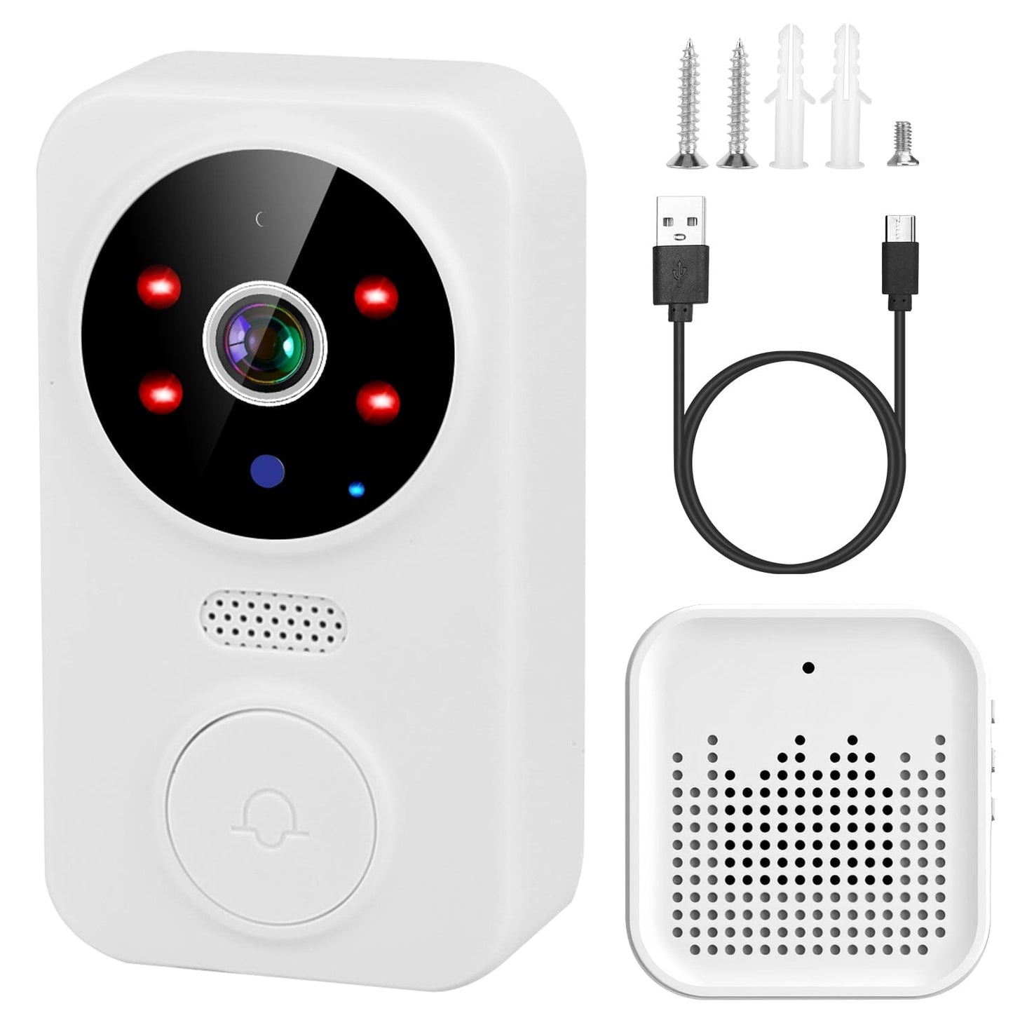 Skorter | 1080P WiFi Security Doorbell Camera 2 Way Audio Free Cloud Storage