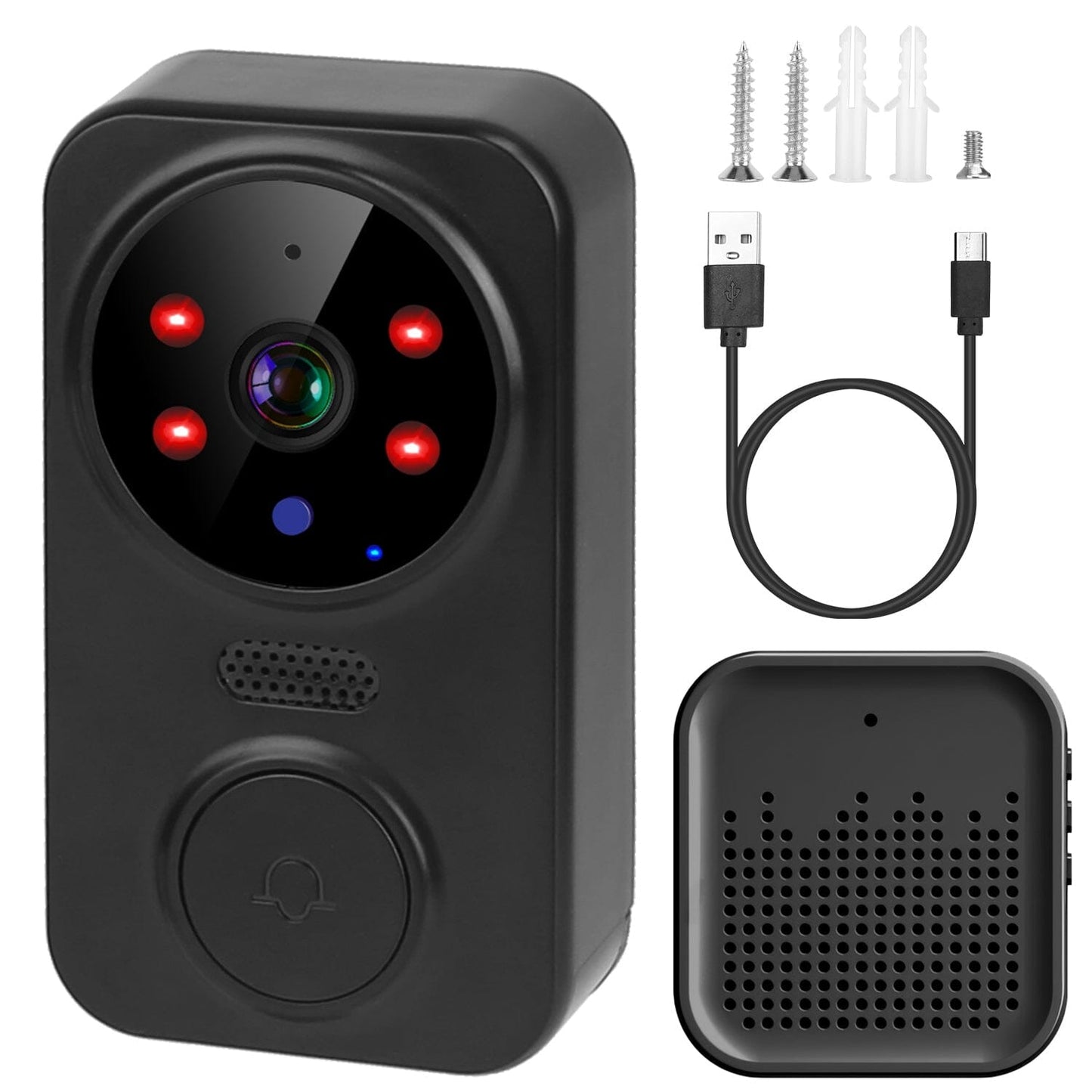 Skorter | 1080P WiFi Security Doorbell Camera 2 Way Audio Free Cloud Storage