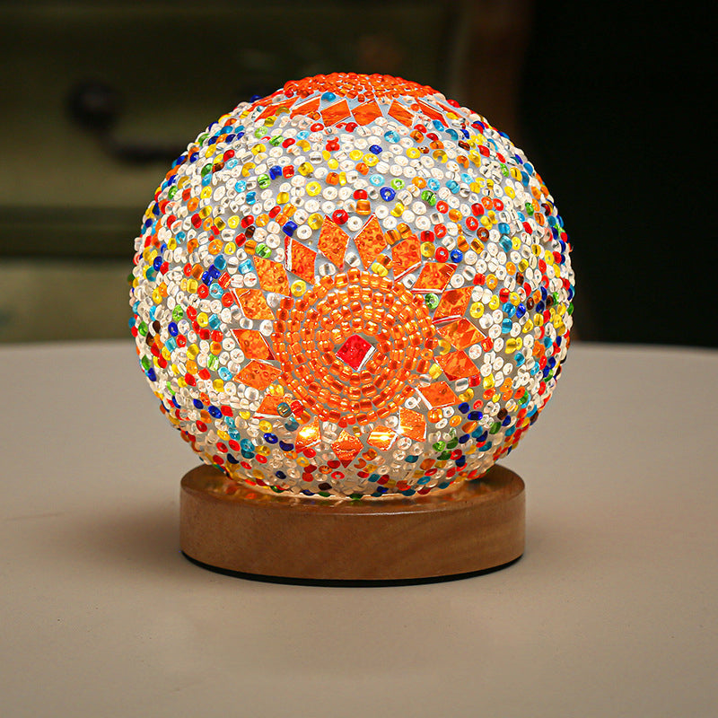 Skorter | Spherical LED Dimmable Glass Bohemian Baroque Table Lamp