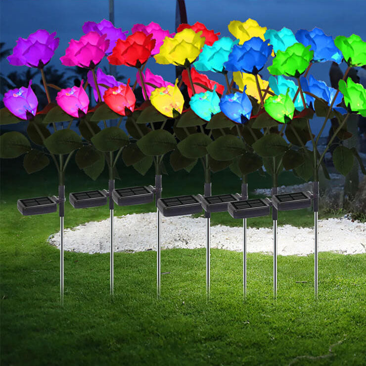Skorter | Solar Rose LED Outdoor Lawn Decorative Ground Socket Light