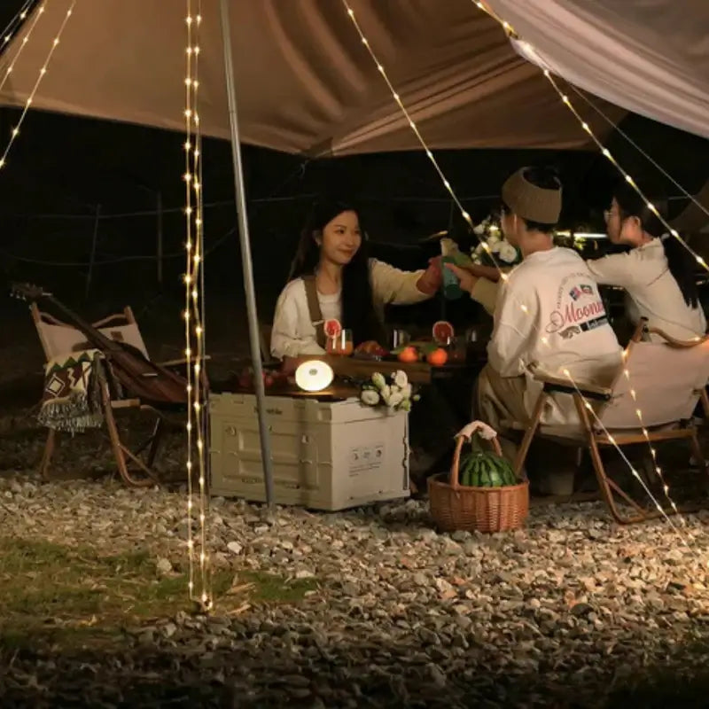 Skorter | 4 in 1 Camp Light – Portable Camping Lantern, String Lights with 8 Lighting Modes, Rechargeable Power Bank for Outdoor Adventures