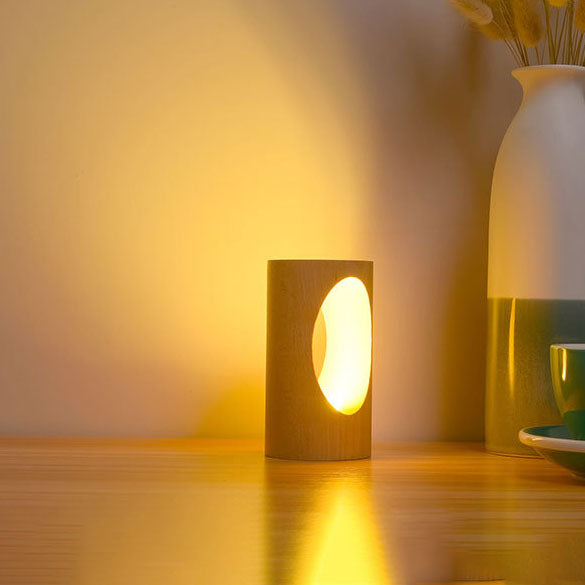 Skorter | Japanese solid wood rectangular column LED night lamp USB table lamp