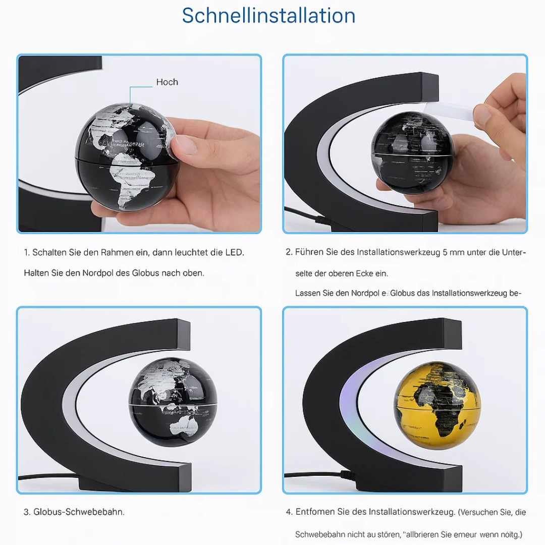 Skorter | AstroGlobe LED World Globe – Floating Globe Lamp with Magnetic Suspension