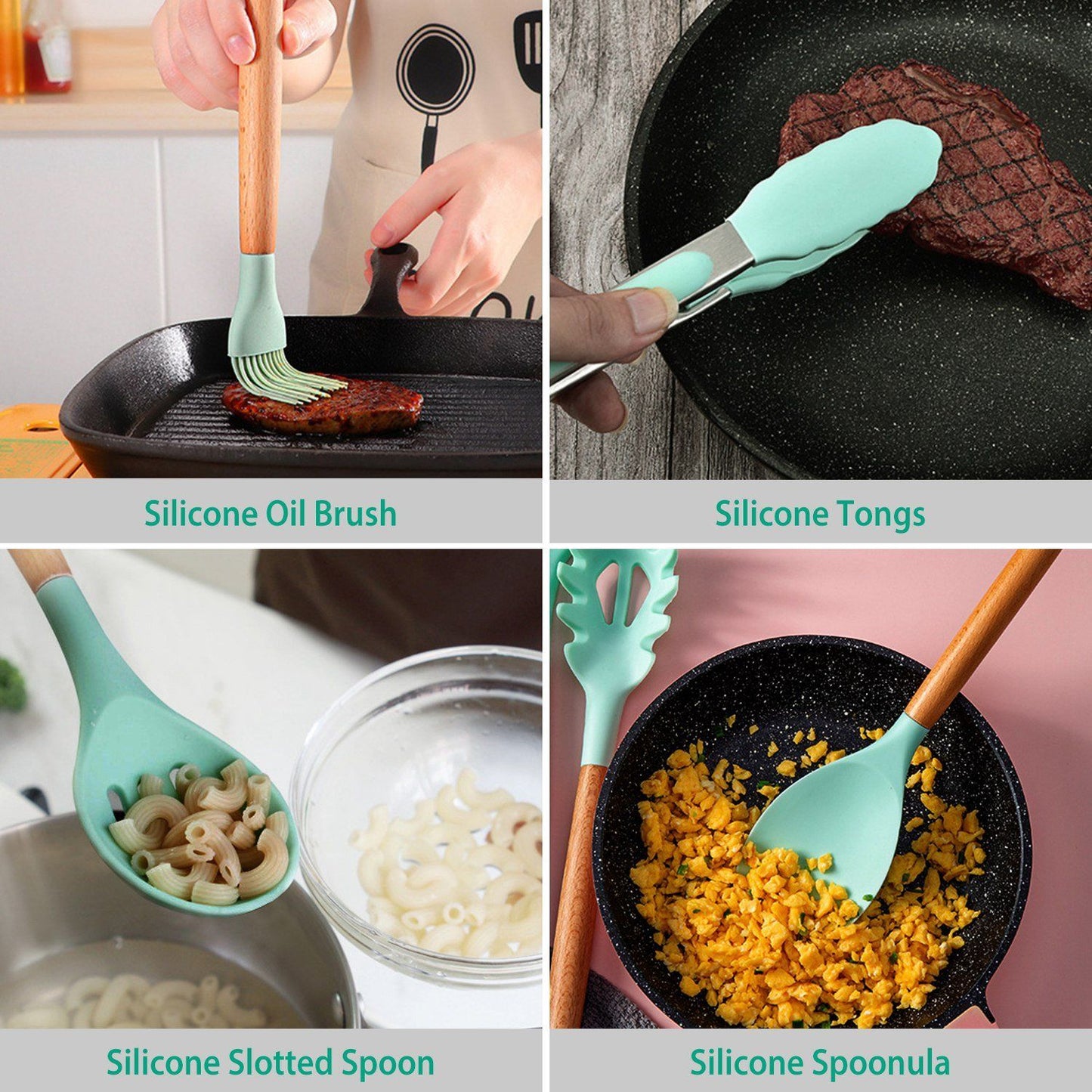 Skorter | 11-Pieces: Silicone Kitchen Utensils Set
