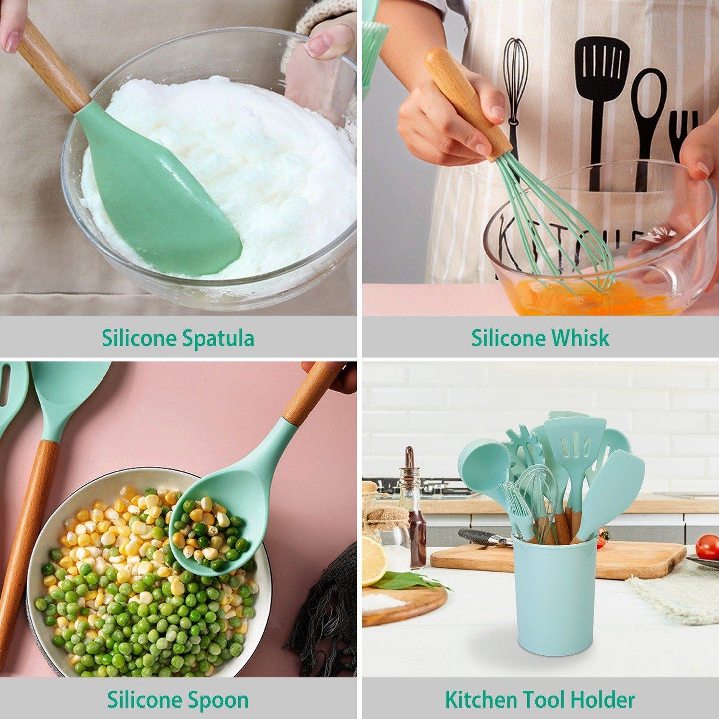 Skorter | 11-Pieces: Silicone Kitchen Utensils Set