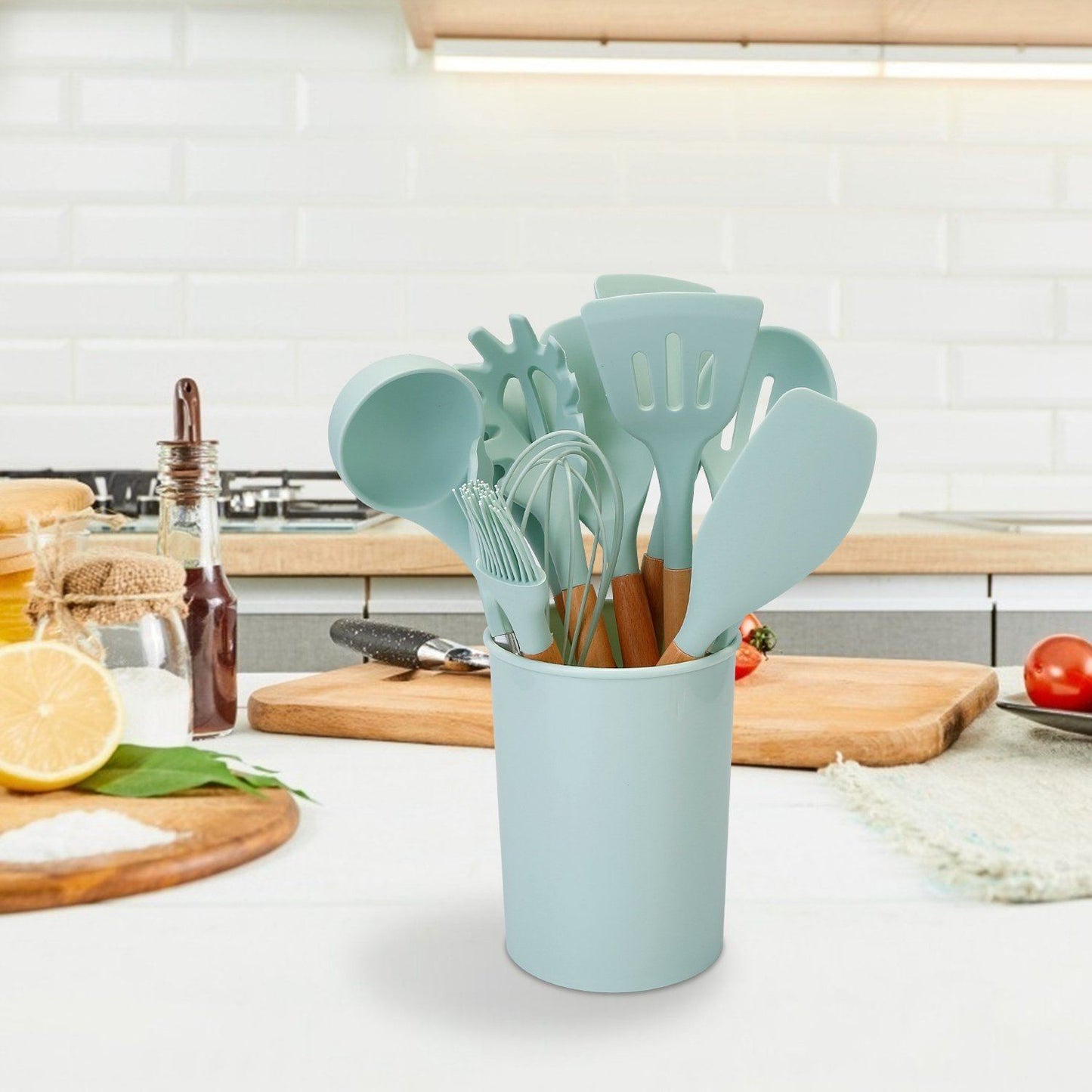 Skorter | 11-Pieces: Silicone Kitchen Utensils Set