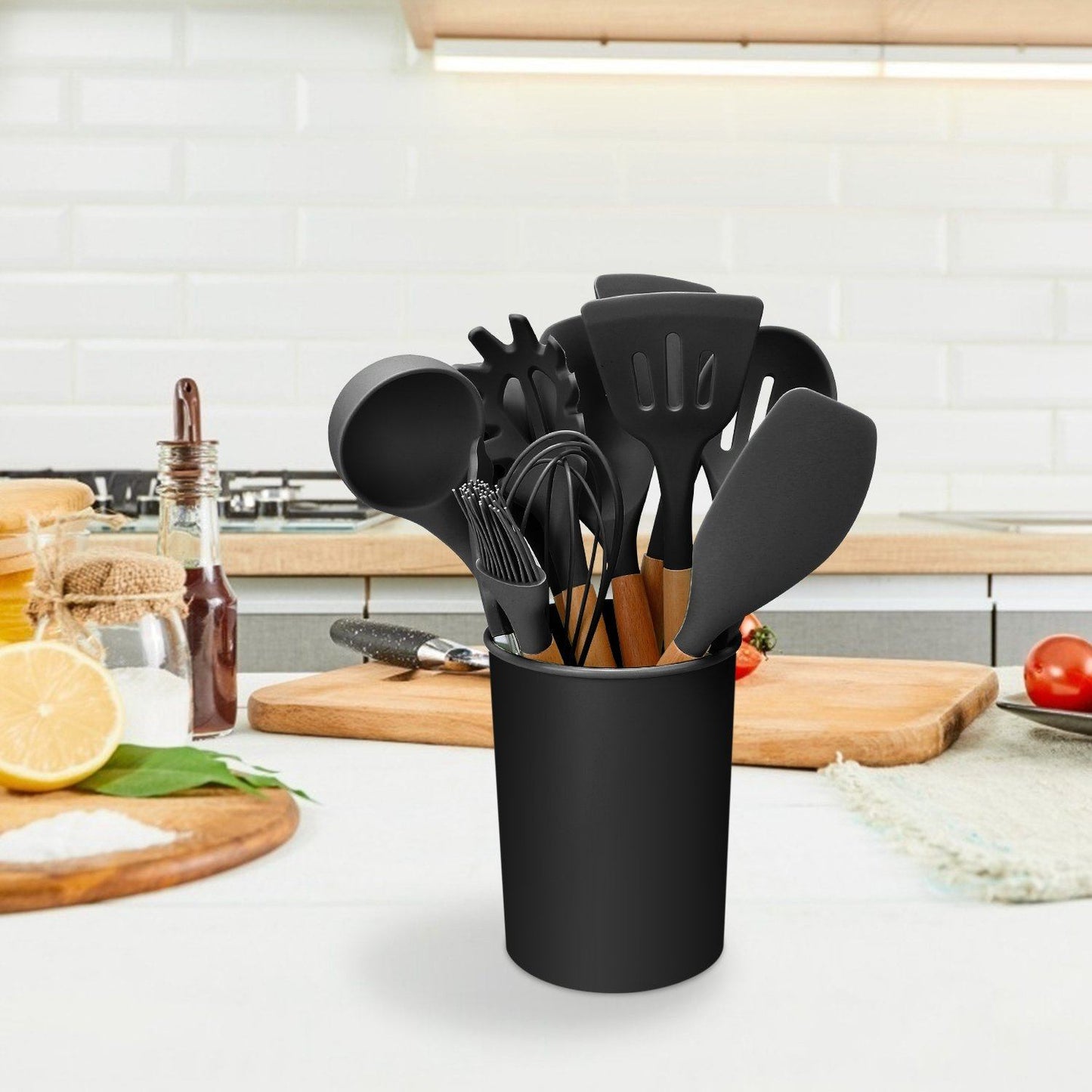Skorter | 11-Pieces: Silicone Kitchen Utensils Set