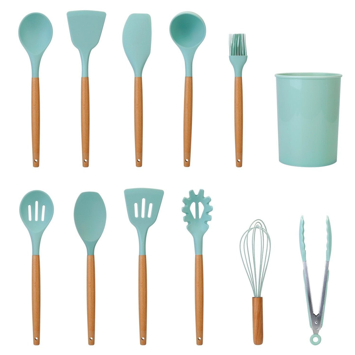 Skorter | 11-Pieces: Silicone Kitchen Utensils Set