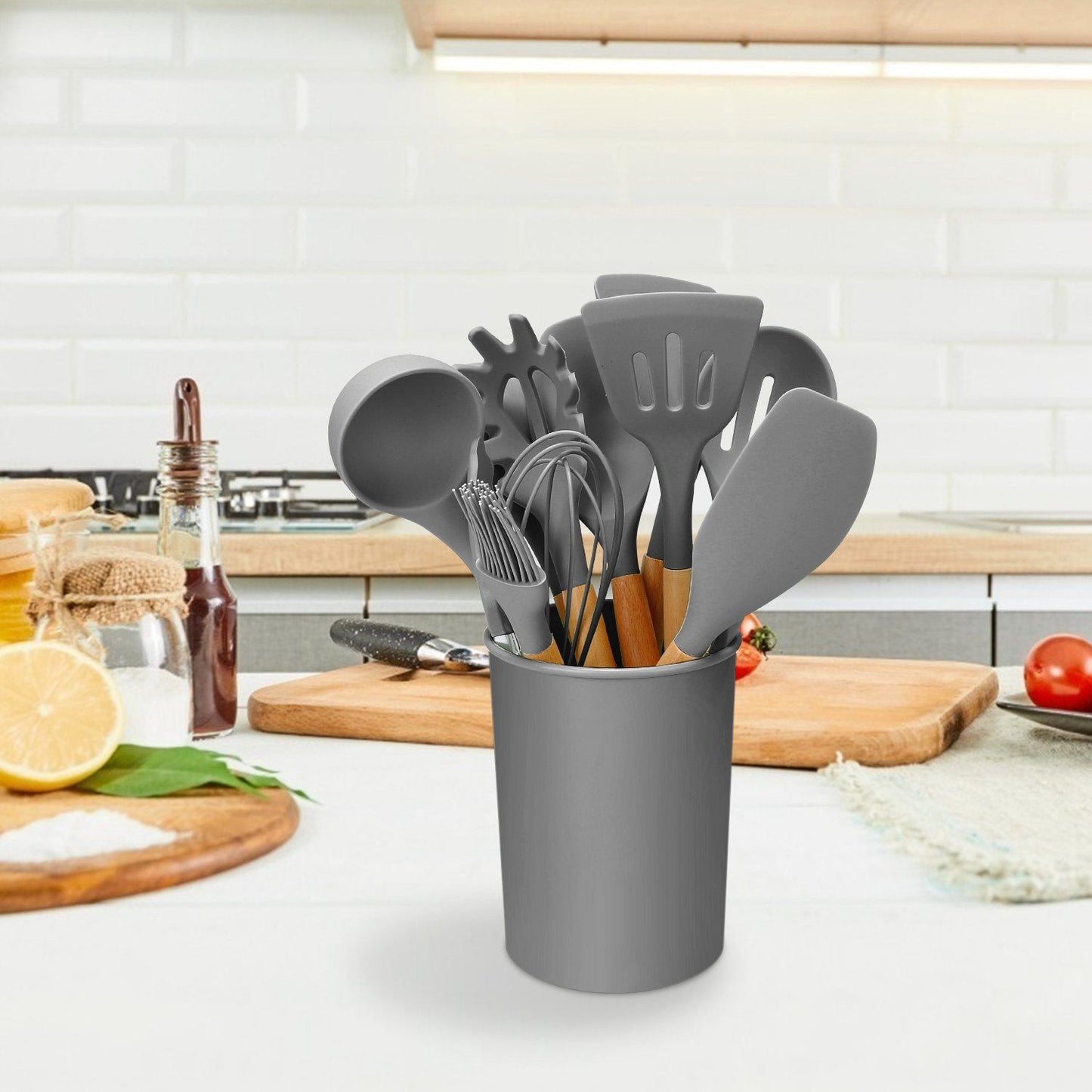 Skorter | 11-Pieces: Silicone Kitchen Utensils Set