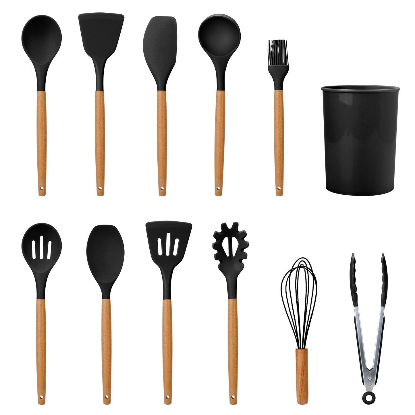 Skorter | 11-Pieces: Silicone Kitchen Utensils Set