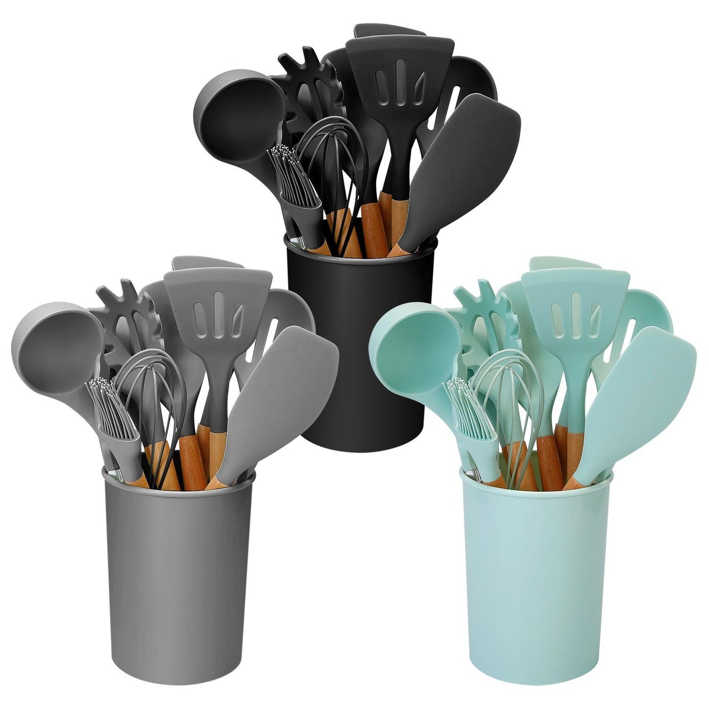 Skorter | 11-Pieces: Silicone Kitchen Utensils Set