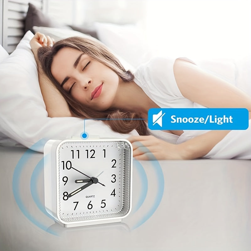 Skorter | TimeEase - Silent Rectangular Alarm Clock with Luminous Hands