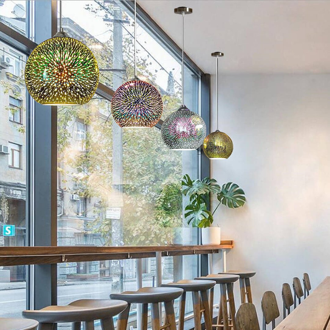 Skorter | Modern creative 3D colorful firework glass 1-light dome pendant lamp